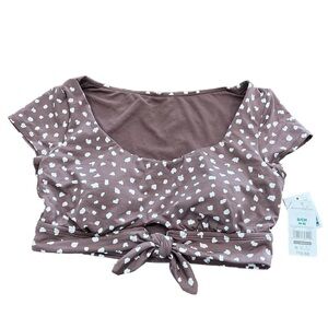 🟤 NWT Time and Tru 🟤 Swimsuit Top Mocha Color Size Small 4-6